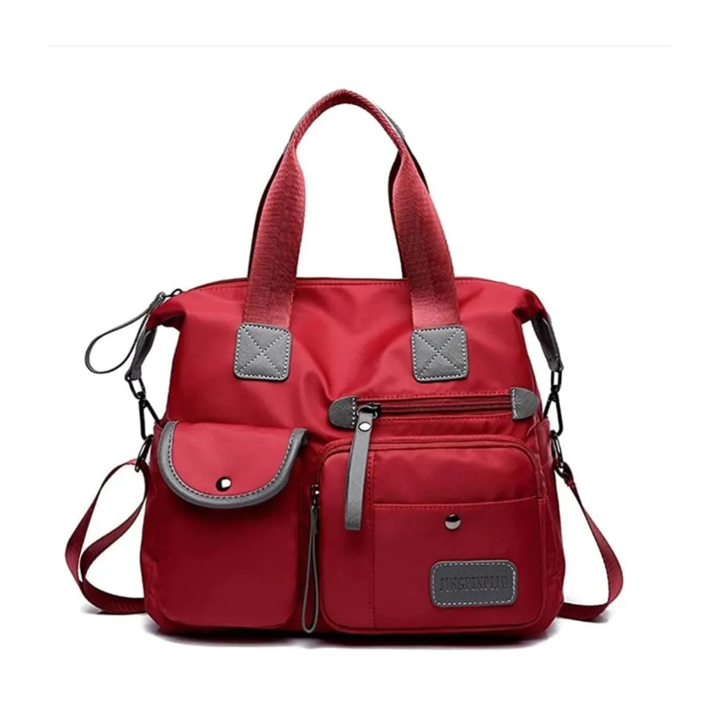 Bolsa Mujer Impermeable Nylon Tote Crossbody Bandolera Rojo Bolsa Mujer Impermeable Nylon Tote Crossbody Bandolera Rojo