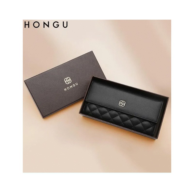 Cartera larga Mujer HONGU Trifold color Negro Cartera larga Mujer HONGU Trifold color Negro