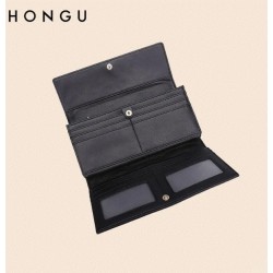 Cartera larga Mujer HONGU Trifold color Negro