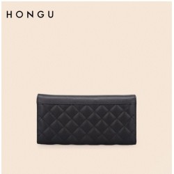 Cartera larga Mujer HONGU Trifold color Negro