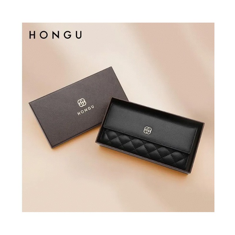 Cartera larga Mujer HONGU Trifold color Negro Cartera larga Mujer HONGU Trifold color Negro
