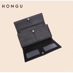 Cartera larga Mujer HONGU Trifold color Negro