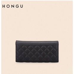 Cartera larga Mujer HONGU Trifold color Negro