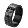Argolla Unisex Padre Nuestro Oro Negro Laminado 8 Talla
