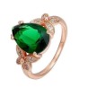 Anillo Esmeralda Mariposas Cristal Oro Rosa 14k Laminado 6
