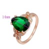 Anillo Esmeralda Mariposas Cristal Oro Rosa 14k Laminado 6