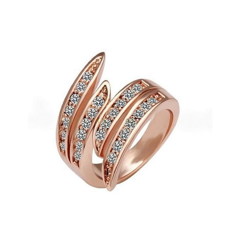 Anillo Ocean Heart, Baño oro rosa, 18K, ACO10-14-92-8, Talla 8 Anillo Ocean Heart, Baño oro rosa, 18K, ACO10-14-92-8, Talla 8