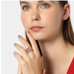 Anillo Ocean Heart, Baño oro rosa, 18K, ACO10-14-92-8, Talla 8