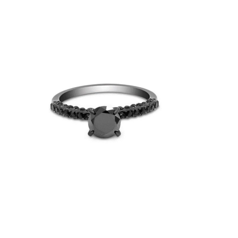 Anillo Black Love II de acero inoxidable con zirconias negras talla 8. Anillo Black Love II de acero inoxidable con zirconias negras talla 8.