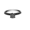 Anillo Black Love II de acero inoxidable con zirconias negras talla 8.