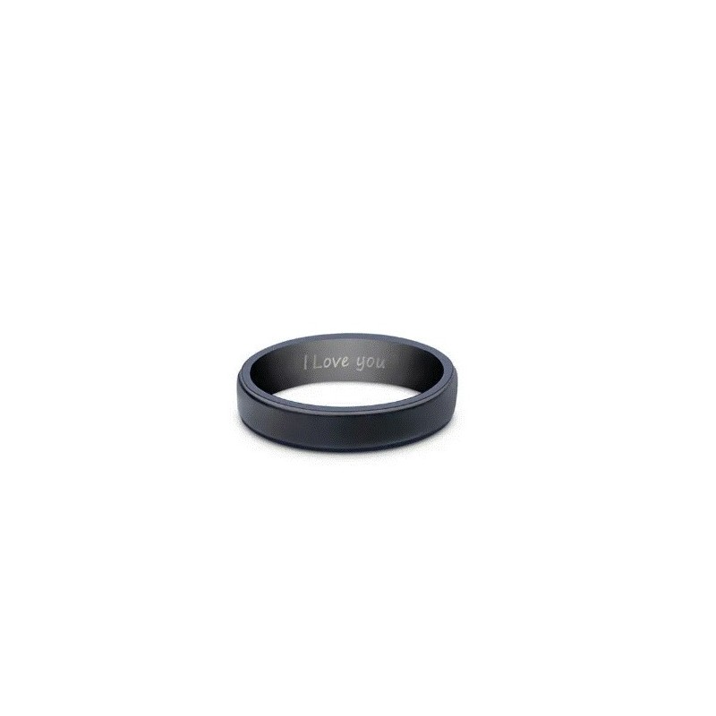 Argolla Vi para mujer en color negro de acero inoxidable talla 7. Argolla Vi para mujer en color negro de acero inoxidable talla 7.