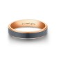 Argolla Dav en color gris con rose gold de acero inoxidable talla 9.