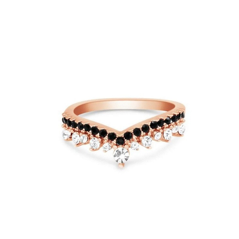 Anillo Wild Style II rose gold acero inoxidable con zirconias talla 7. Anillo Wild Style II rose gold acero inoxidable con zirconias talla 7.