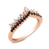 Anillo Wild Style II rose gold acero inoxidable con zirconias talla 7.