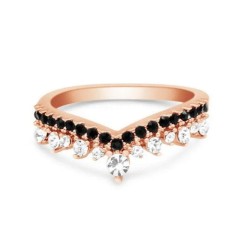 Anillo Wild Style II rose gold acero inoxidable con zirconias talla 7.