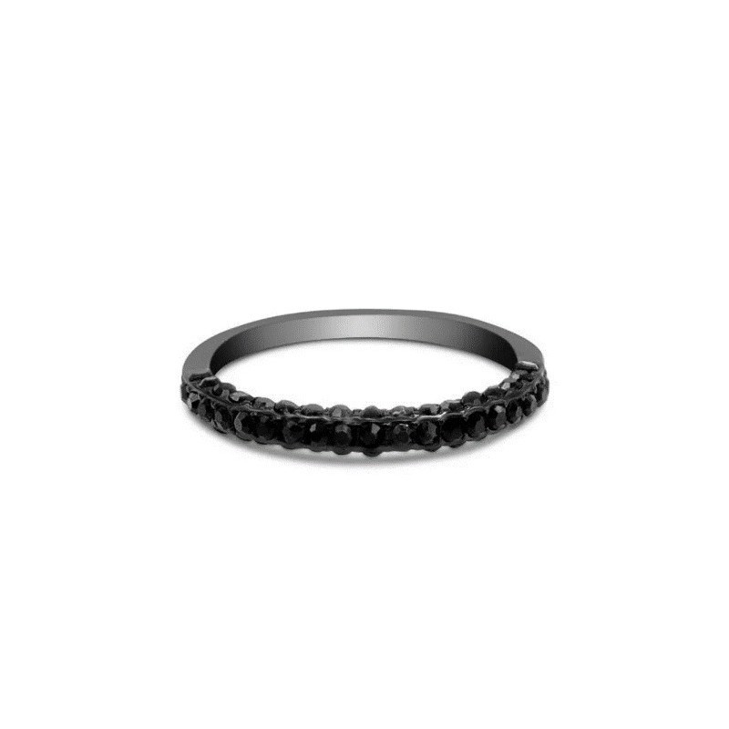 Churumbela Black Babe II acero inoxidable con zirconias negras talla 9 Churumbela Black Babe II acero inoxidable con zirconias negras talla 9