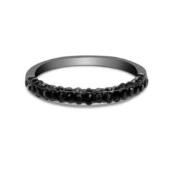 Churumbela Black Babe II acero inoxidable con zirconias negras talla 9