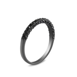 Churumbela Black Babe II acero inoxidable con zirconias negras talla 9