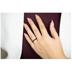 Churumbela Black Babe II acero inoxidable con zirconias negras talla 9