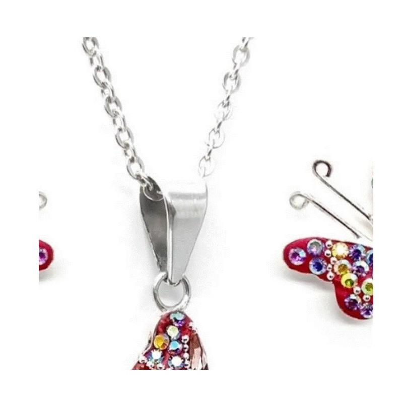Set Collar y Aretes Mariposa Zvezda 0.925 Mujer Rosa Set Collar y Aretes Mariposa Zvezda 0.925 Mujer Rosa