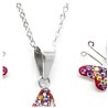 Set Collar y Aretes Mariposa Zvezda 0.925 Mujer Rosa