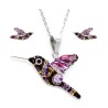 Set Collar y Aretes Colibrí Zvezda 0.925 Mujer Morado