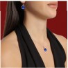 Collar y Aretes Cushion Azul Marino plata .925 Zvezda