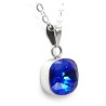 Collar y Aretes Cushion Azul Marino plata .925 Zvezda