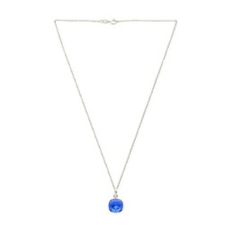 Collar y Aretes Cushion Azul Marino plata .925 Zvezda
