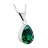 Collar y aretes Pera verde con plata .925 Zvezda