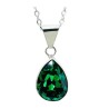 Collar y aretes Pera verde con plata .925 Zvezda