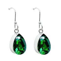 Collar y aretes Pera verde con plata .925 Zvezda