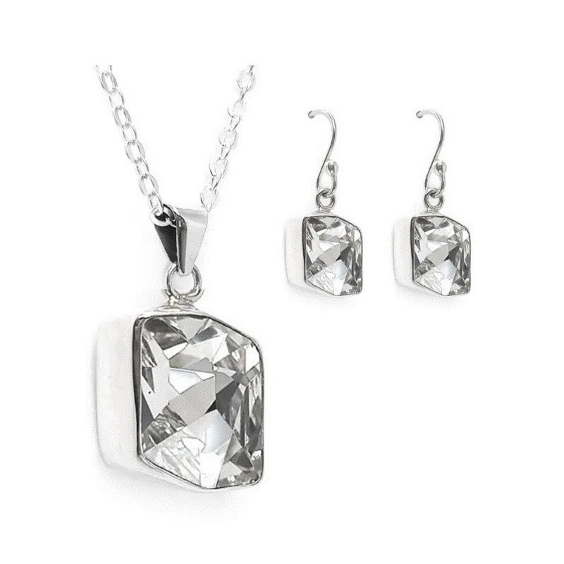 Collar y aretes Fancy cristal con plata .925 Zvezda Collar y aretes Fancy cristal con plata .925 Zvezda