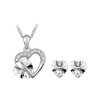 Set Ocean Heart, Baño oro blanco, 18K, E1-14-22