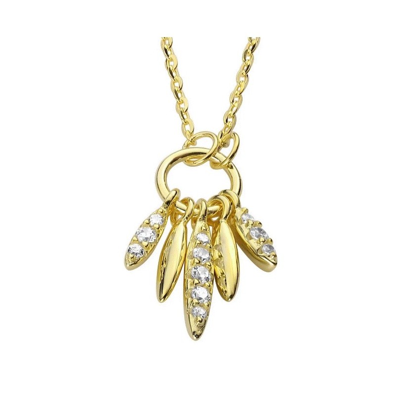 Collar y Dije Enso 925 Para Mujer ESN133G Dorado
