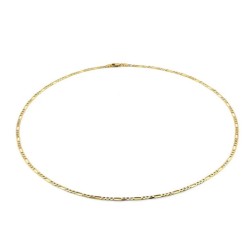 Cadena Figaro Diamantada 2.5 mm 60 Cm Oro Sólido 14k