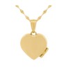 Cadena Con Dije De Corazón Relicario Liso Oro Sólido 10k