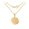 Cadena Con Dije De Corazón Relicario Liso Oro Sólido 10k