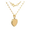 Cadena Con Dije De Corazón Relicario Liso Oro Sólido 10k