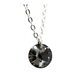 Set Collar Dije Corte Xilion Arete Zvezda Plata 0.925 Mujer Gris