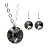Set Collar Dije Corte Xilion Arete Zvezda Plata 0.925 Mujer Gris