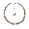Set Collar Creciente Perlas Cristal Zvezda Plata 0.925 Mujer Dorado