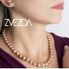 Set Collar Creciente Perlas Cristal Zvezda Plata 0.925 Mujer Dorado
