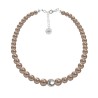 Set Collar Creciente Perlas Cristal Zvezda Plata 0.925 Mujer Dorado