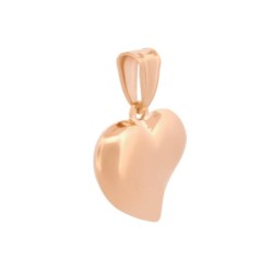 Dije Corazon Curvo Oro Rosa Sólido 14k