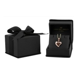 Dije Corazon Curvo Oro Rosa Sólido 14k