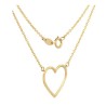 Gargantilla Dama Corazon Contorno Liso Oro Sólido 10k