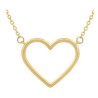 Gargantilla Dama Corazon Contorno Liso Oro Sólido 10k
