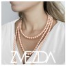 Collar y aretes Perlas de cristal Beige plata .925 Zvezda