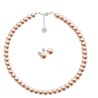Collar y aretes Perlas de cristal Oro Rosa plata .925 Zvezda